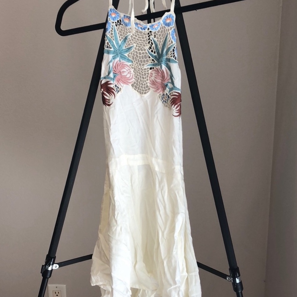 SOLD - Cleobella embroidered halter neck romper